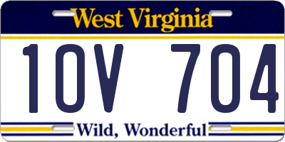 WV license plate 1OV704