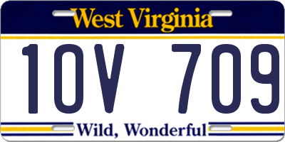 WV license plate 1OV709