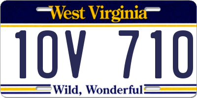 WV license plate 1OV710
