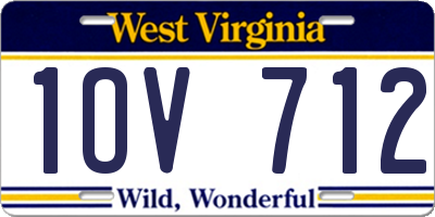 WV license plate 1OV712