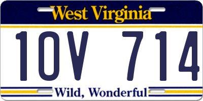 WV license plate 1OV714