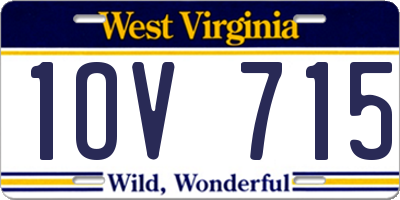 WV license plate 1OV715