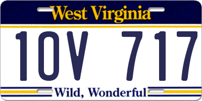 WV license plate 1OV717