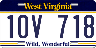 WV license plate 1OV718