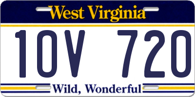 WV license plate 1OV720