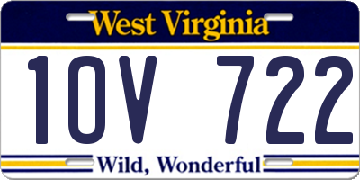 WV license plate 1OV722