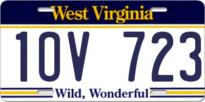 WV license plate 1OV723