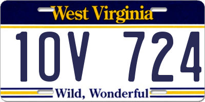 WV license plate 1OV724