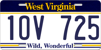 WV license plate 1OV725
