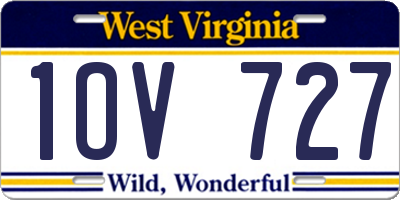 WV license plate 1OV727