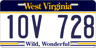 WV license plate 1OV728