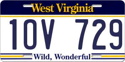 WV license plate 1OV729