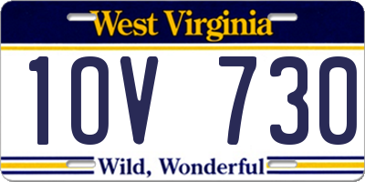 WV license plate 1OV730