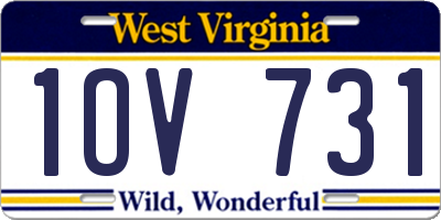 WV license plate 1OV731