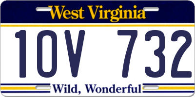 WV license plate 1OV732