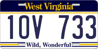 WV license plate 1OV733