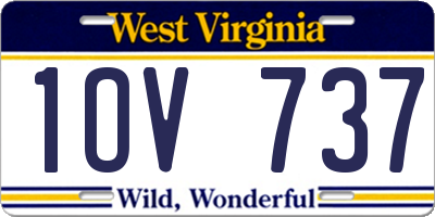 WV license plate 1OV737
