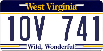 WV license plate 1OV741