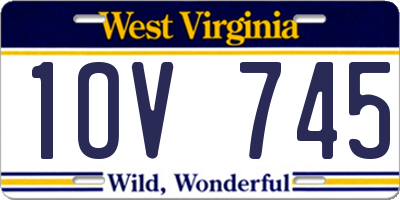WV license plate 1OV745
