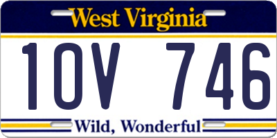 WV license plate 1OV746