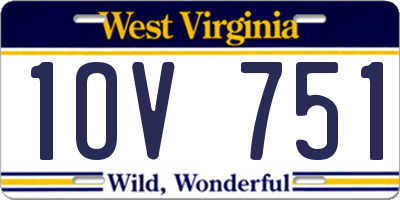 WV license plate 1OV751
