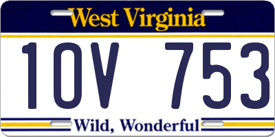 WV license plate 1OV753