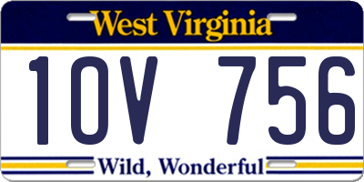 WV license plate 1OV756