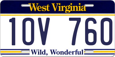 WV license plate 1OV760