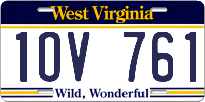 WV license plate 1OV761