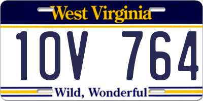 WV license plate 1OV764