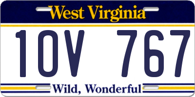 WV license plate 1OV767