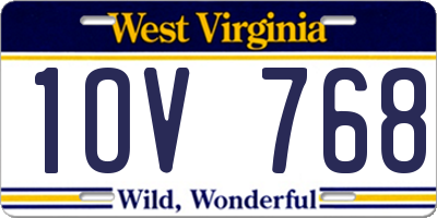 WV license plate 1OV768
