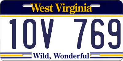 WV license plate 1OV769