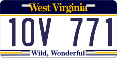 WV license plate 1OV771