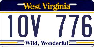WV license plate 1OV776