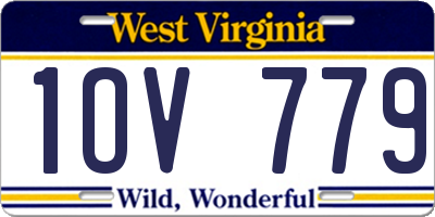WV license plate 1OV779