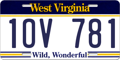 WV license plate 1OV781