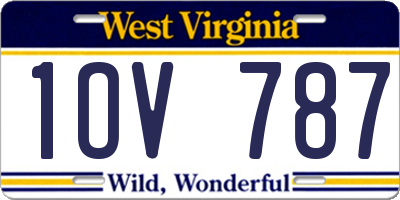 WV license plate 1OV787