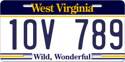 WV license plate 1OV789