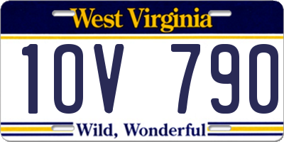 WV license plate 1OV790