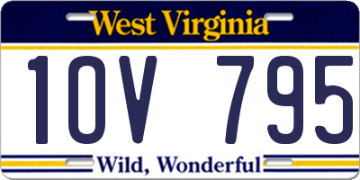 WV license plate 1OV795