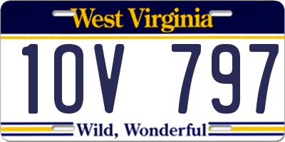 WV license plate 1OV797