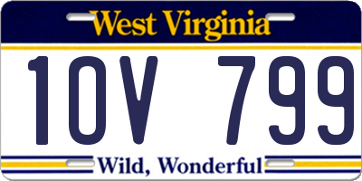 WV license plate 1OV799
