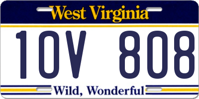 WV license plate 1OV808