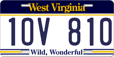 WV license plate 1OV810