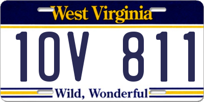 WV license plate 1OV811