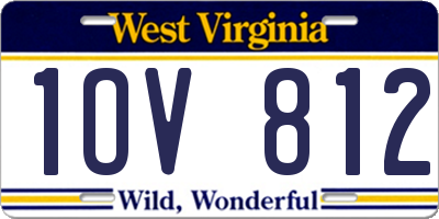 WV license plate 1OV812