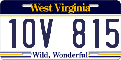 WV license plate 1OV815