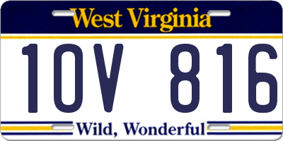 WV license plate 1OV816