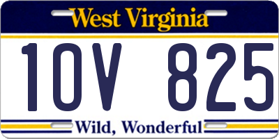 WV license plate 1OV825